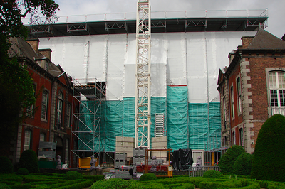  Façade arrière durant les restaurations de 2013-2015 
